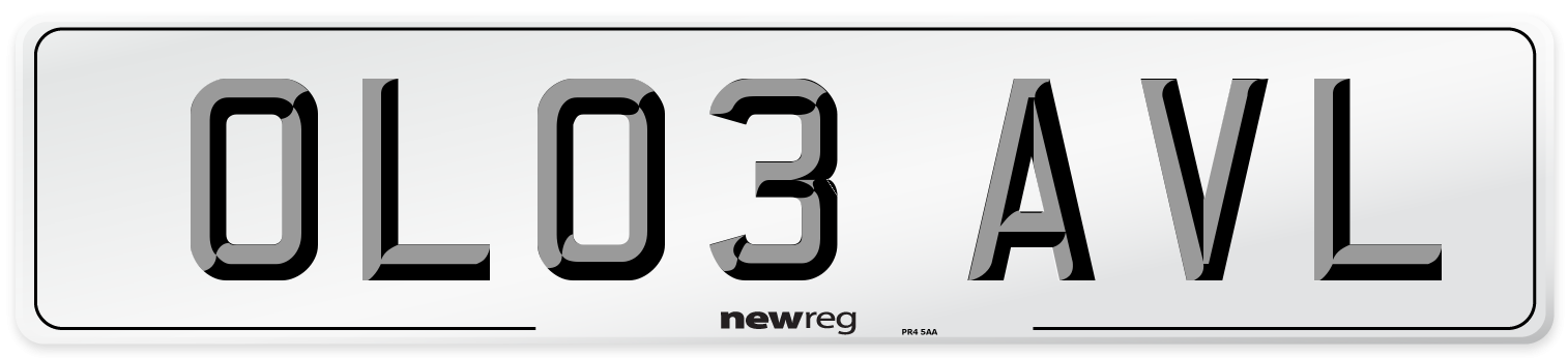 OL03 AVL Number Plate from New Reg